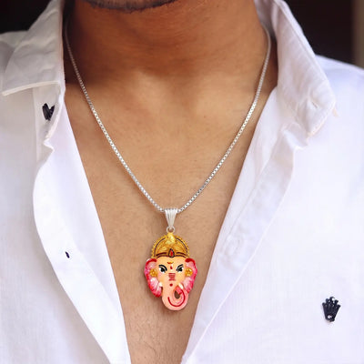 Divine Lord Ganesha Silver Pendant - Made With Pure 925 Silver