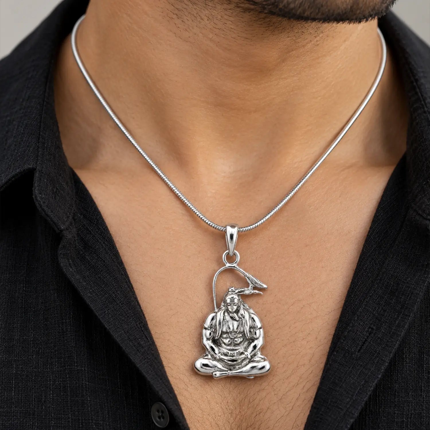 Lord Hanuman Pure Silver Pendant - Made With Pure 925 Silver