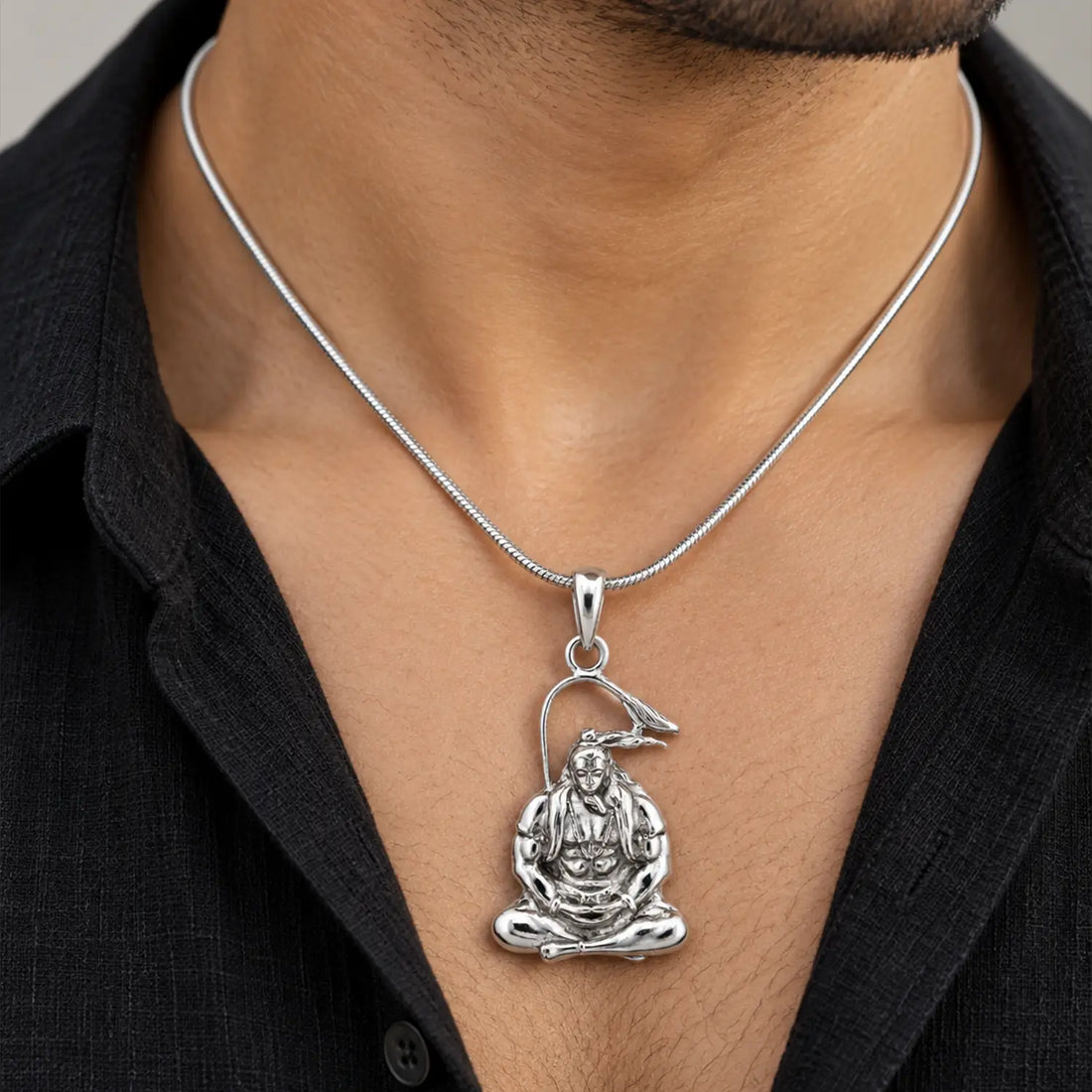 Lord Hanuman Pure Silver Pendant - Made With Pure 925 Silver