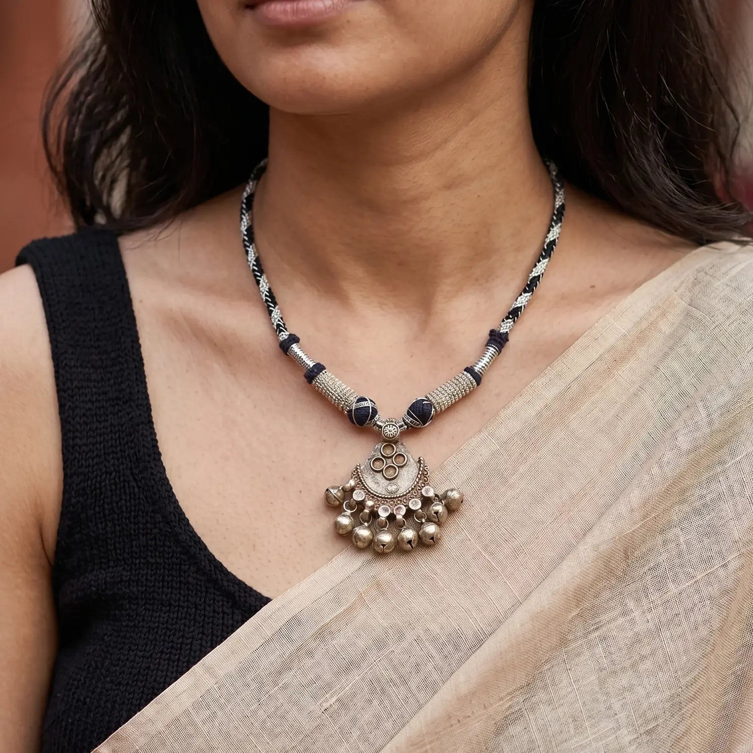 Traditional Ghungroo Charm Pure Silver Pendant - Made With Pure 925 Silver