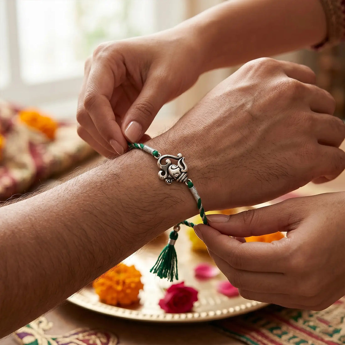 Vighnaharta Silver Rakhi- Made With Pure 925 Silver