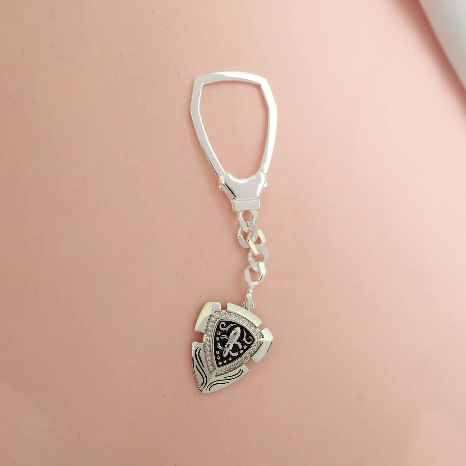 Regal Shield Silver Keychain - Made With Pure 925 Silver