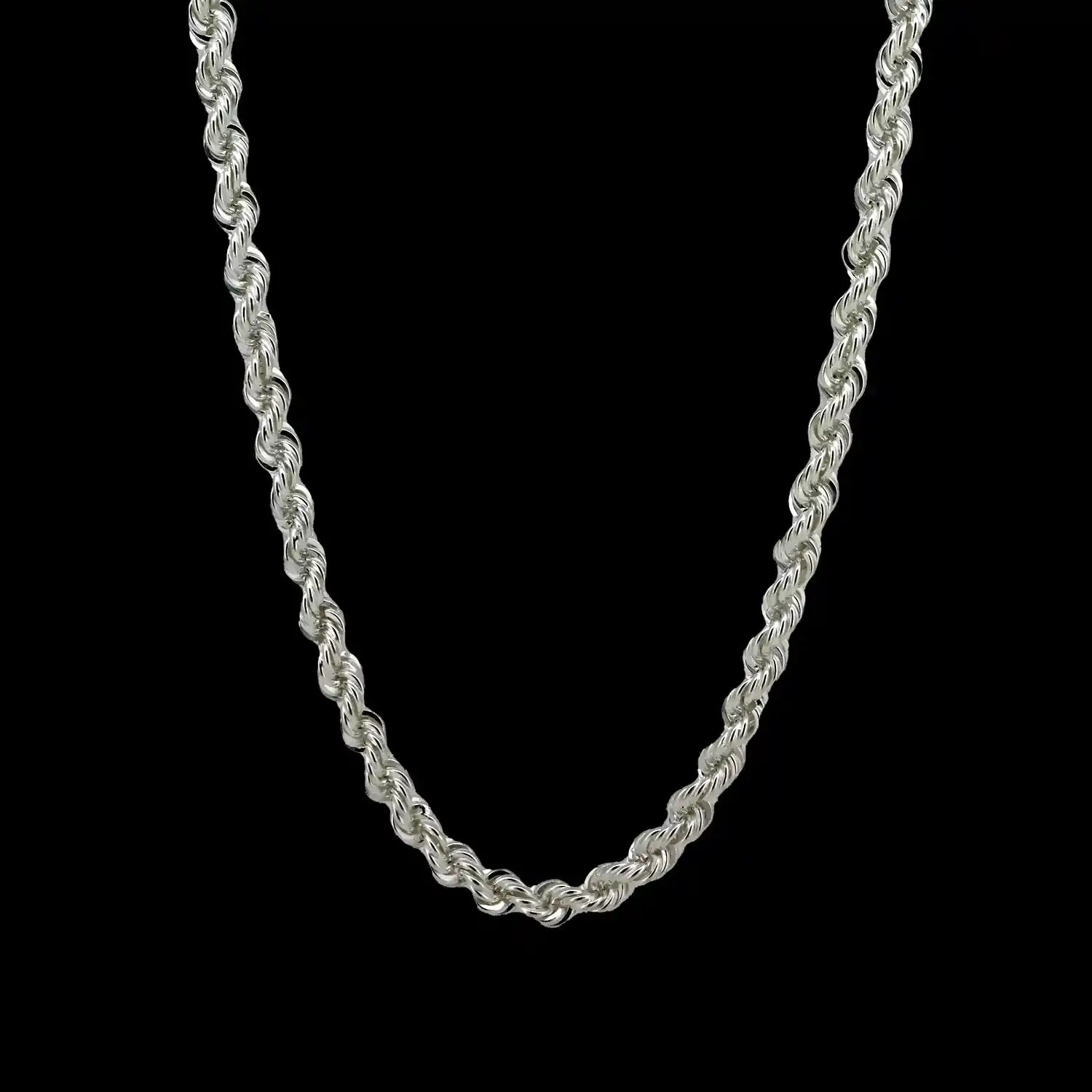 Pure Silver Rope Chain for Men- Made With Pure 925 Silver