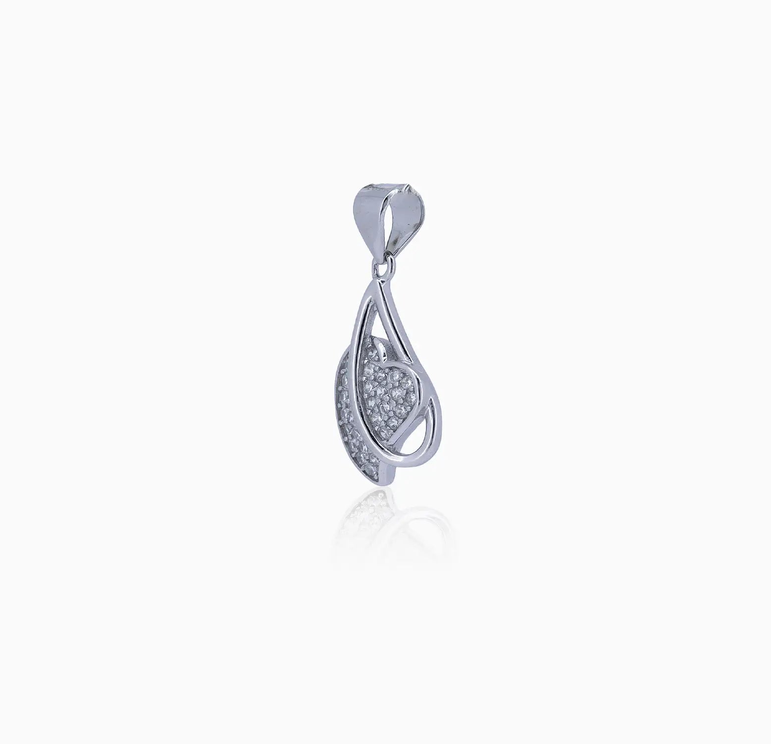 Stylish Heart-Inspired Silver Pendant & Earrings Set - Made With Pure 925 Silver