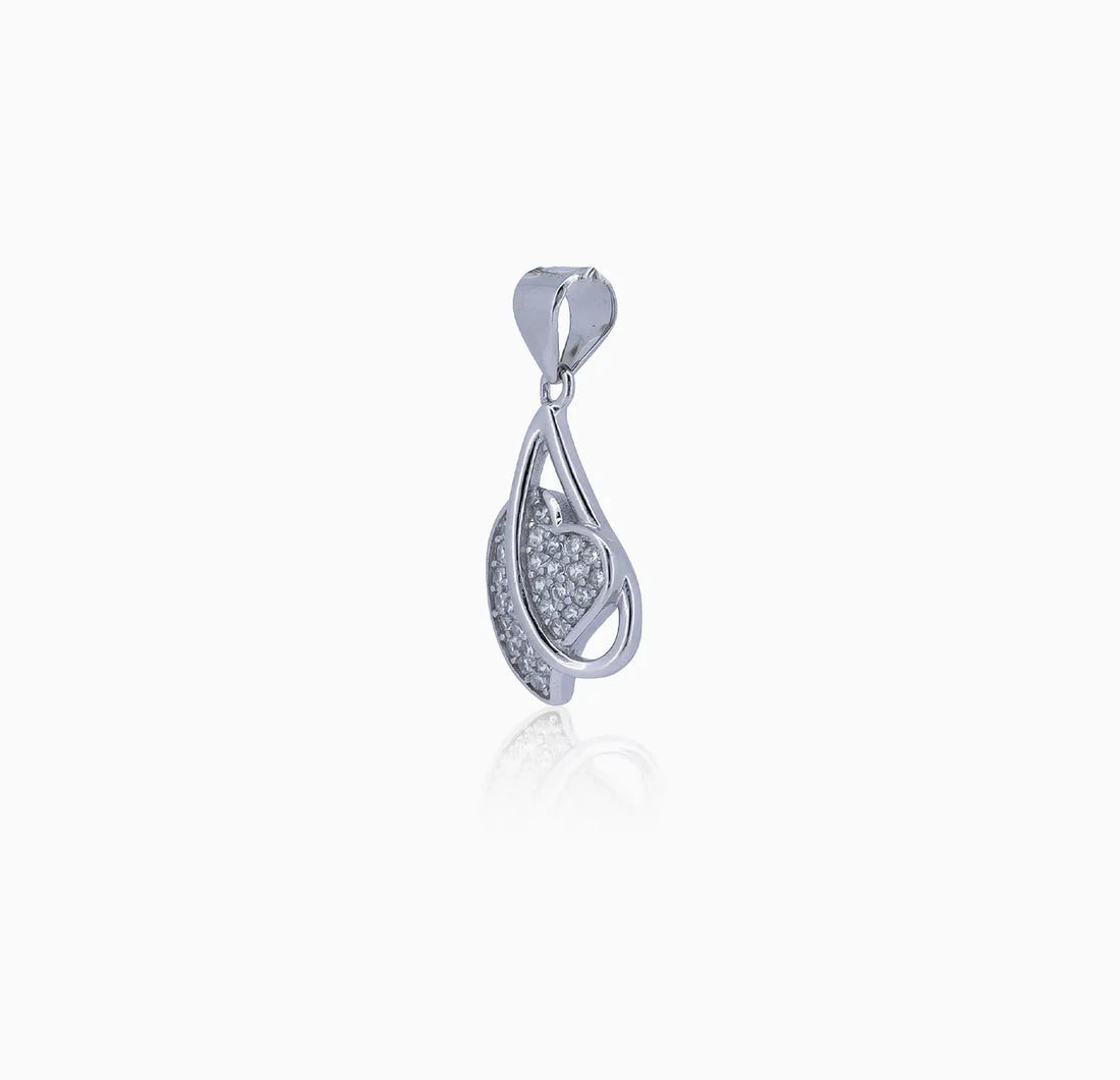 Stylish Heart-Inspired Silver Pendant & Earrings Set - Made With Pure 925 Silver