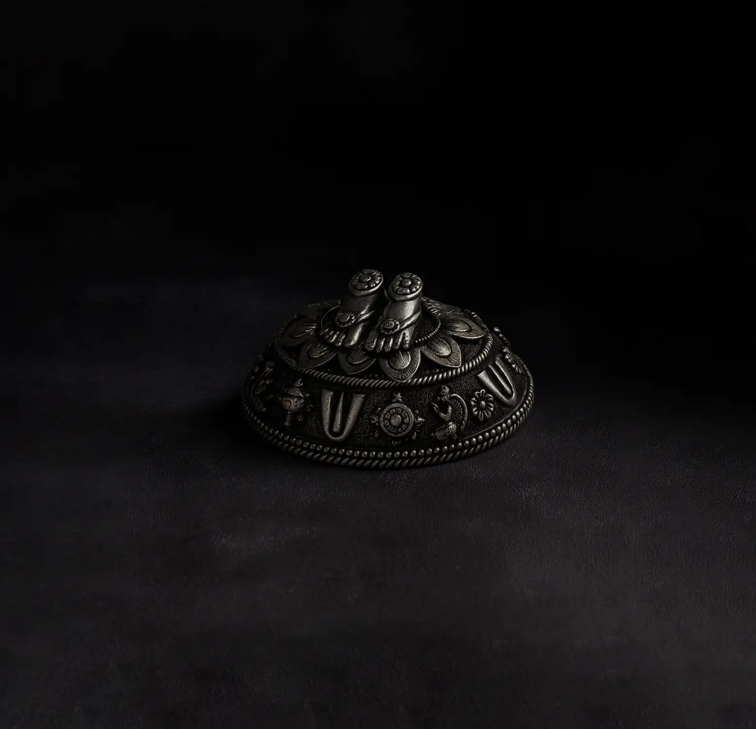 Pure Silver Charan Paduka Idol – Antique Finish- Made With Pure 925 Silver