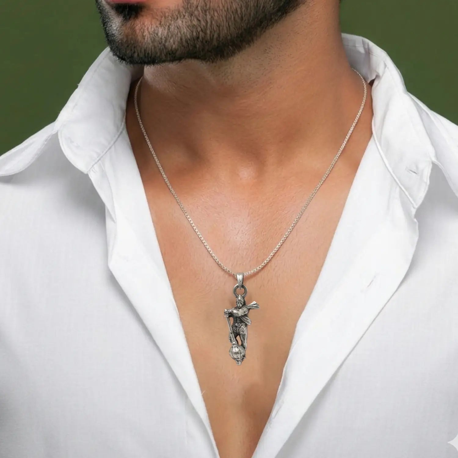 Veer Hanuman Silver Pendant- Made With Pure 925 Silver