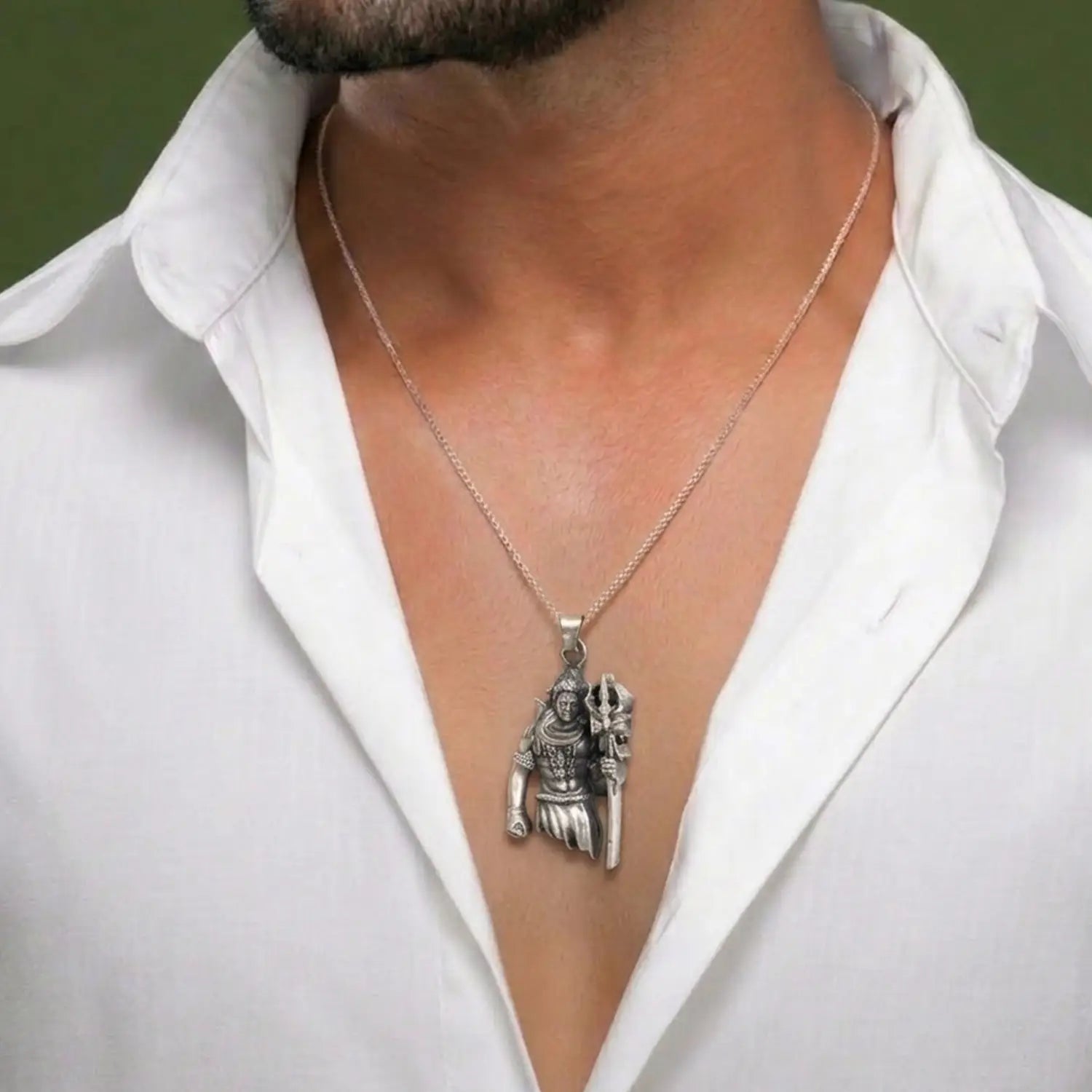 Mahadev Trishul Power Silver Pendant - Made With 925 Pure Silver