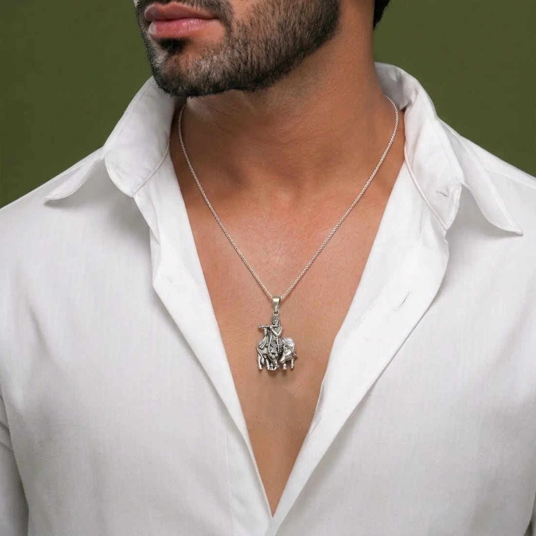 Krishna Divine Grace Silver Pendant - Made With 925 Pure Silver