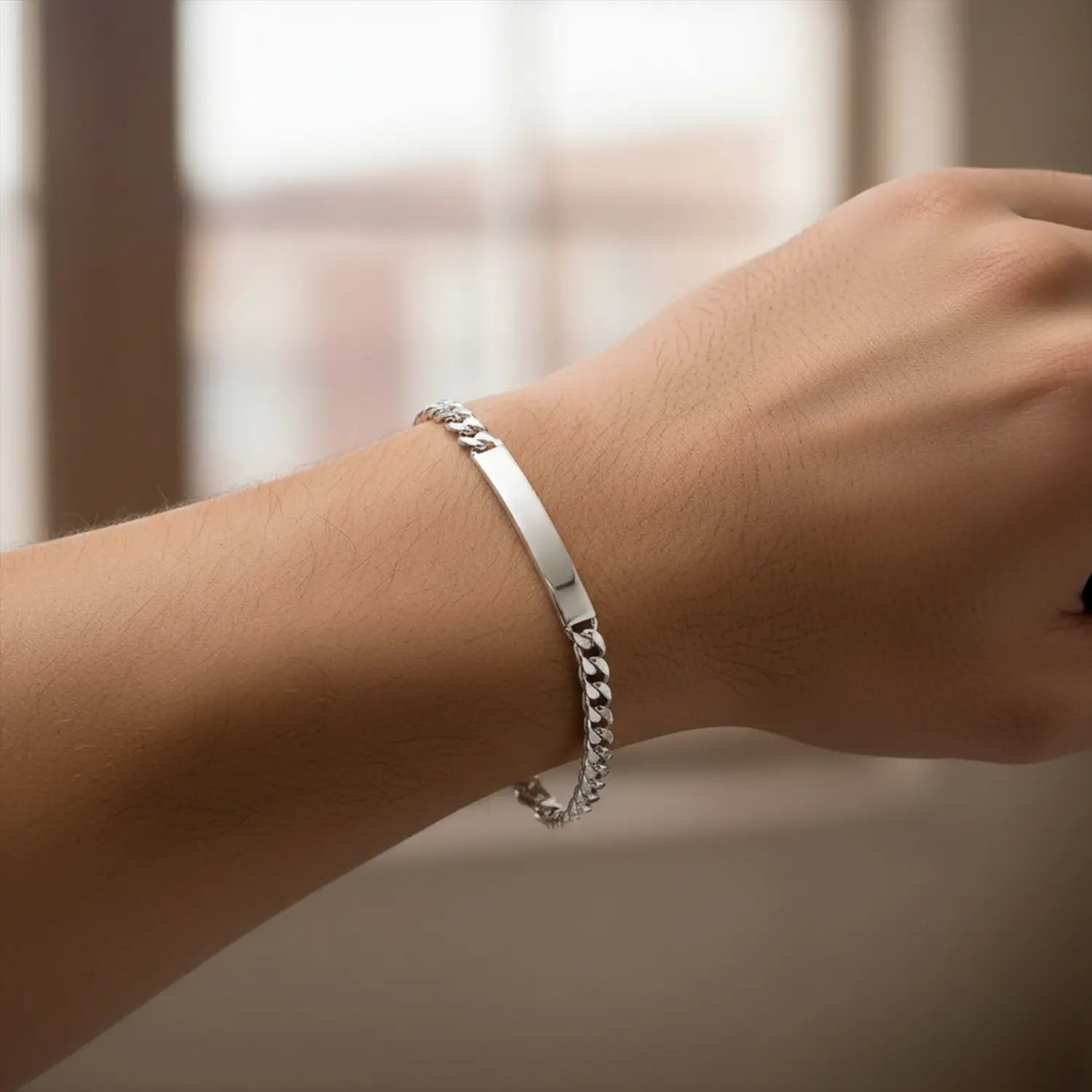 Classic Pure Silver ID Bracelet - Made With Pure 925 Silver