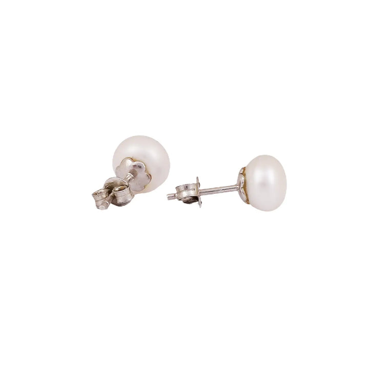 Classic Pure Silver Pearl Stud Earrings- Made With Pure 925 Silver