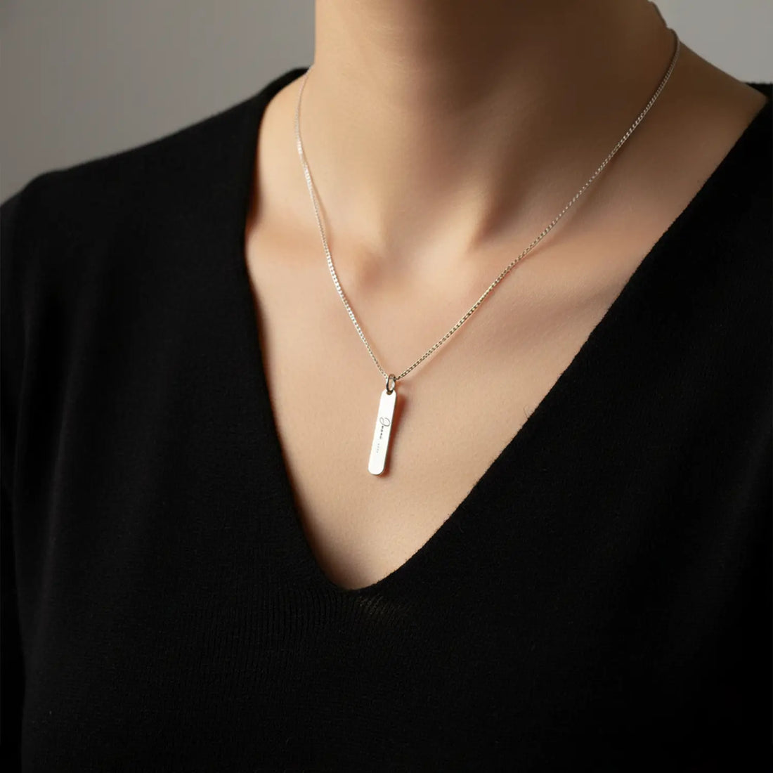 Silver Minimalist Bar Pendant- Made With Pure 925 Silver