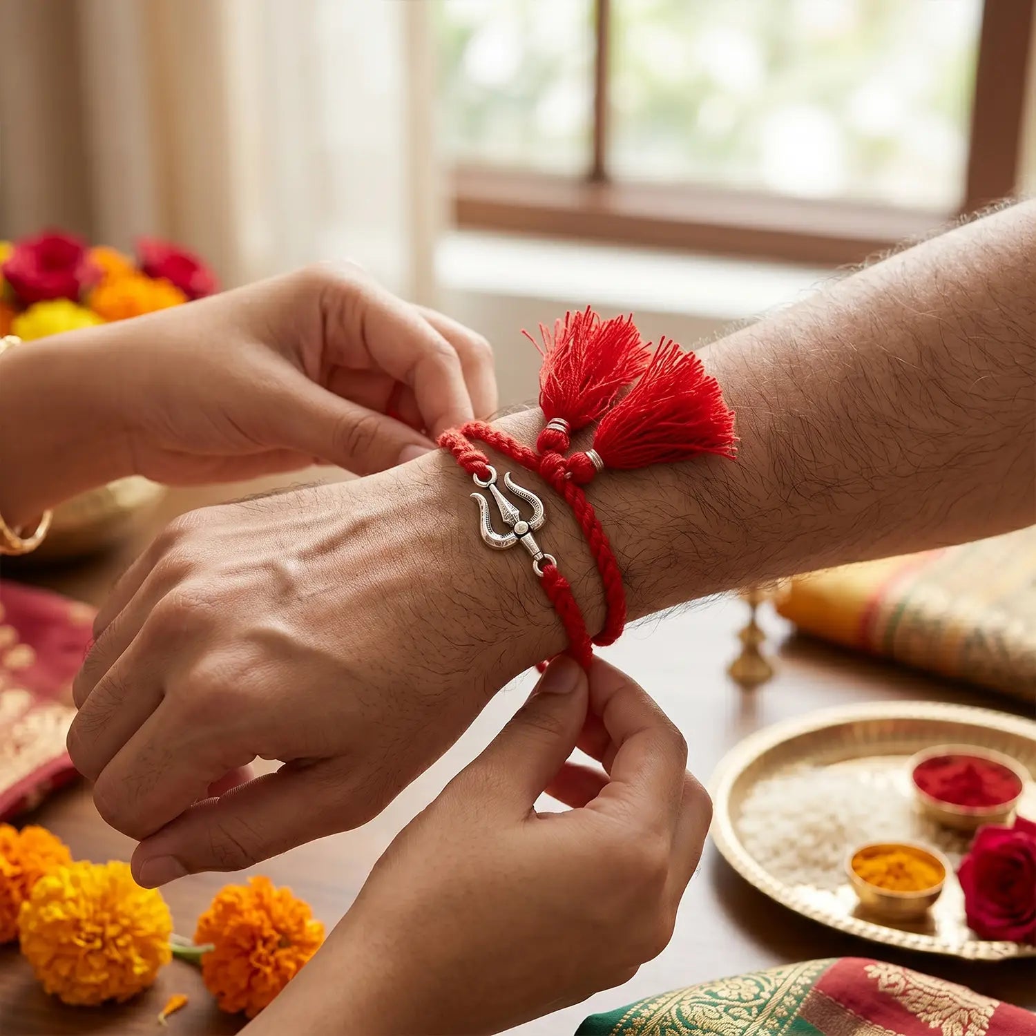 Trishul Divine Silver Rakhi - Made With Pure 925 Silver