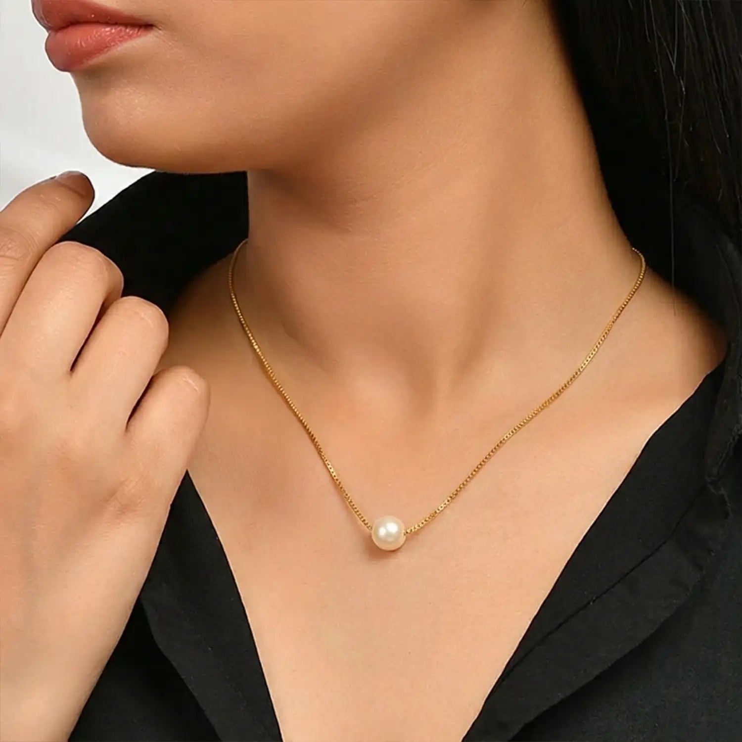 Minimal Pearl Sterling Silver Jewellery Set - Made With Pure 925 Silver