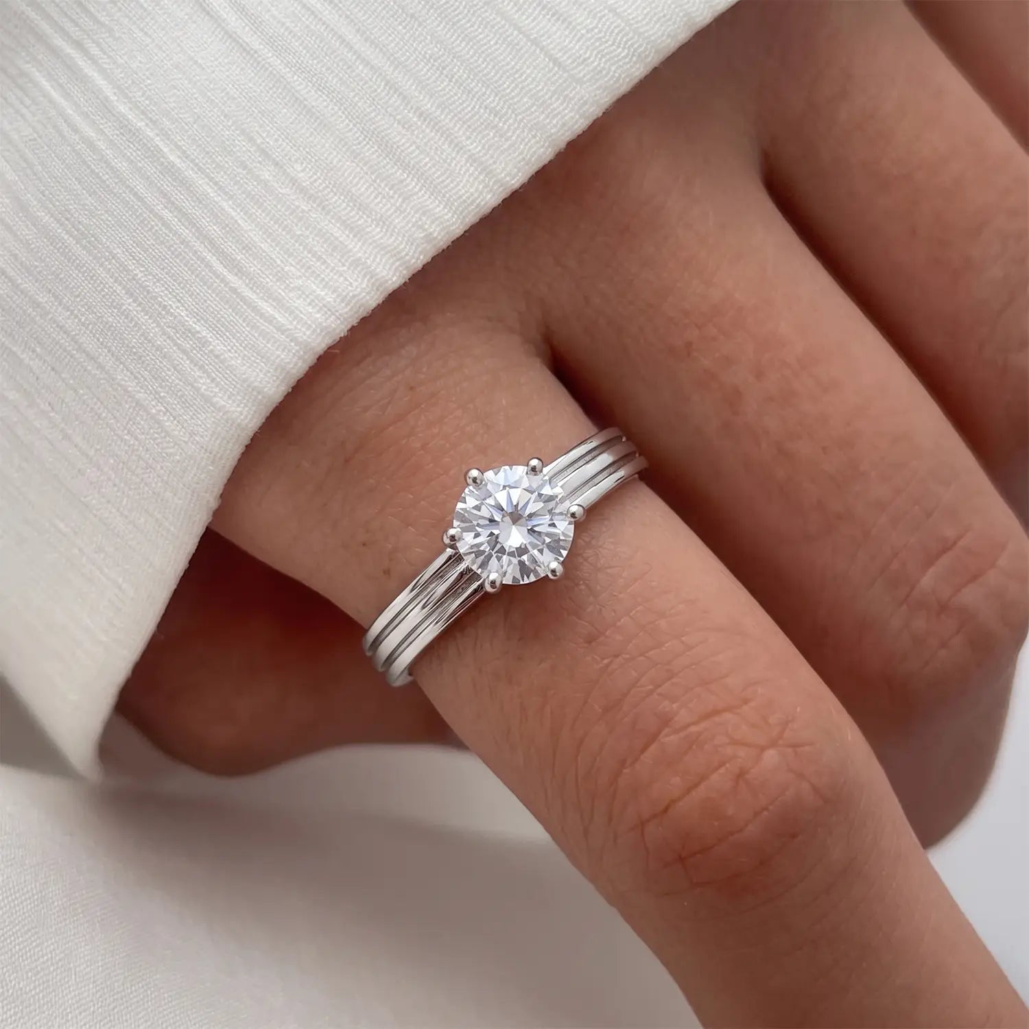 Classic Solitaire Sterling Silver Ring - Made With Pure 925 Silver