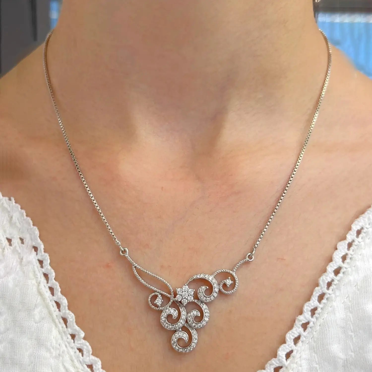 Elegant Swirl Pure Silver Mangalsutra - Made With Pure 925 Silver