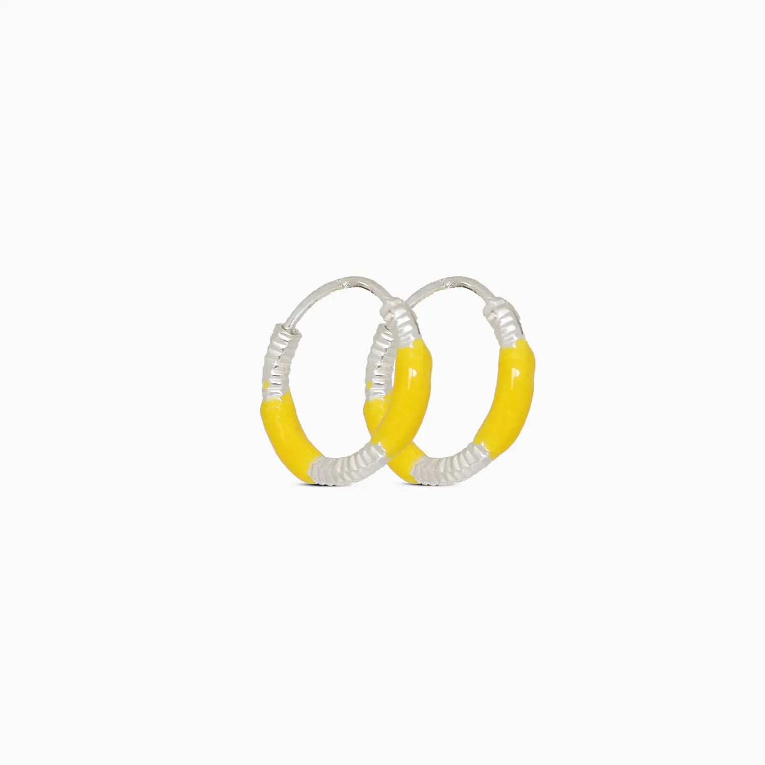 Lime Twist Silver Hoop Earrings - Made With Pure 925 Silver