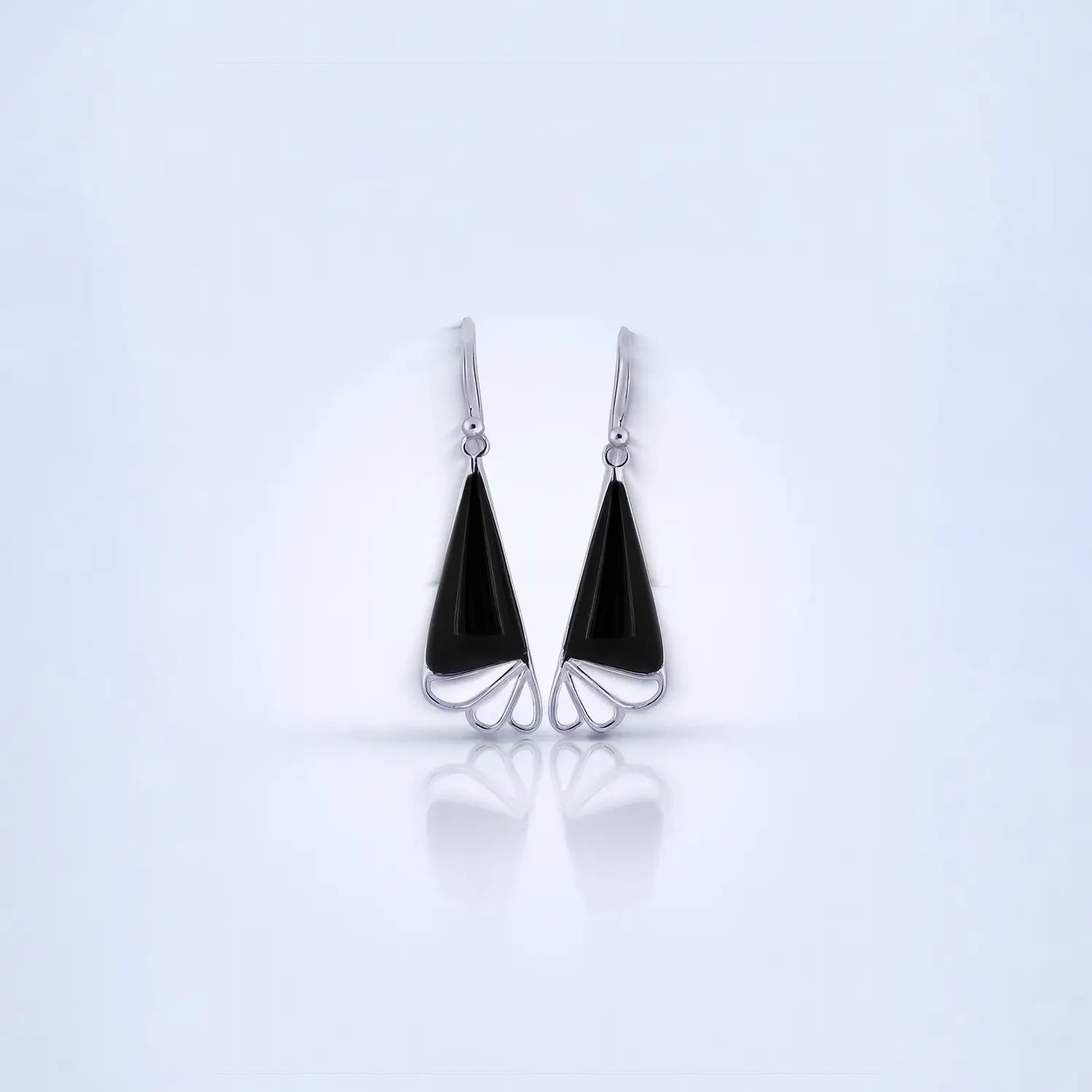 Pure Silver Earrings with Black - Made With Pure 925 Silver