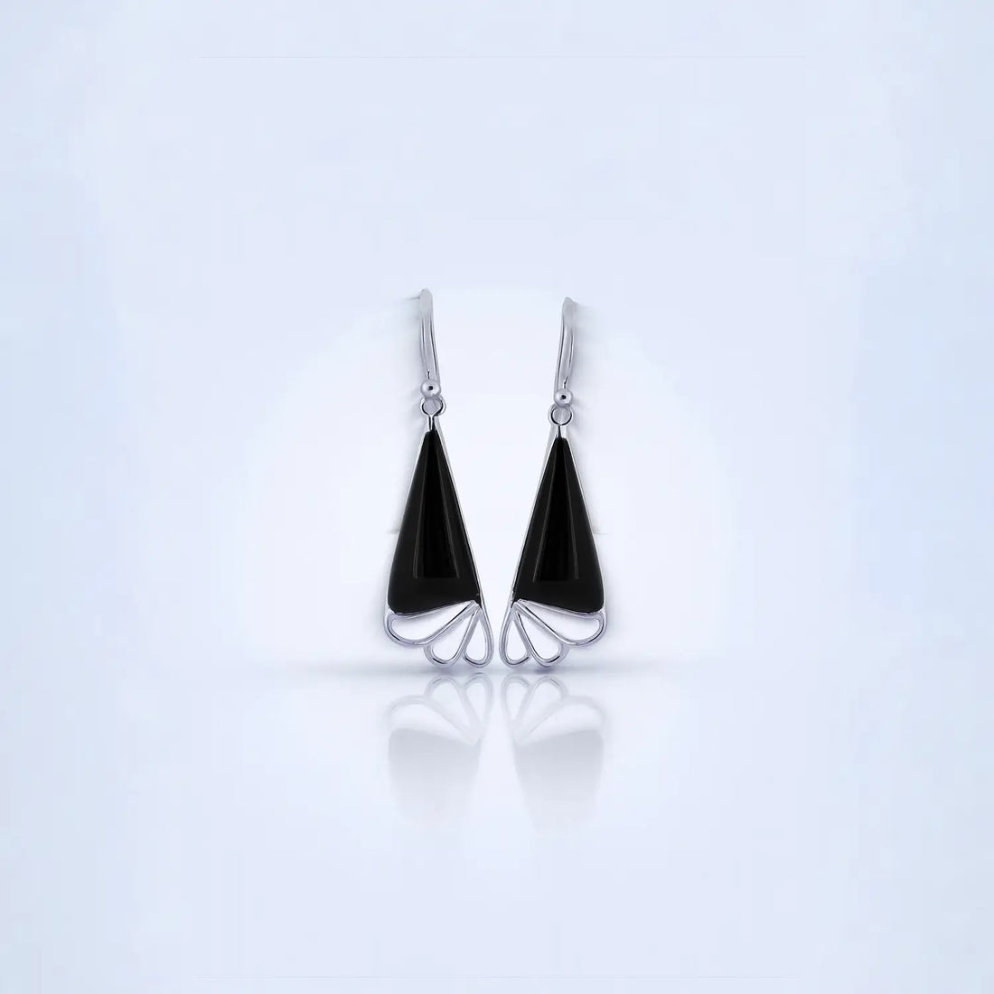 Pure Silver Earrings with Black - Made With Pure 925 Silver