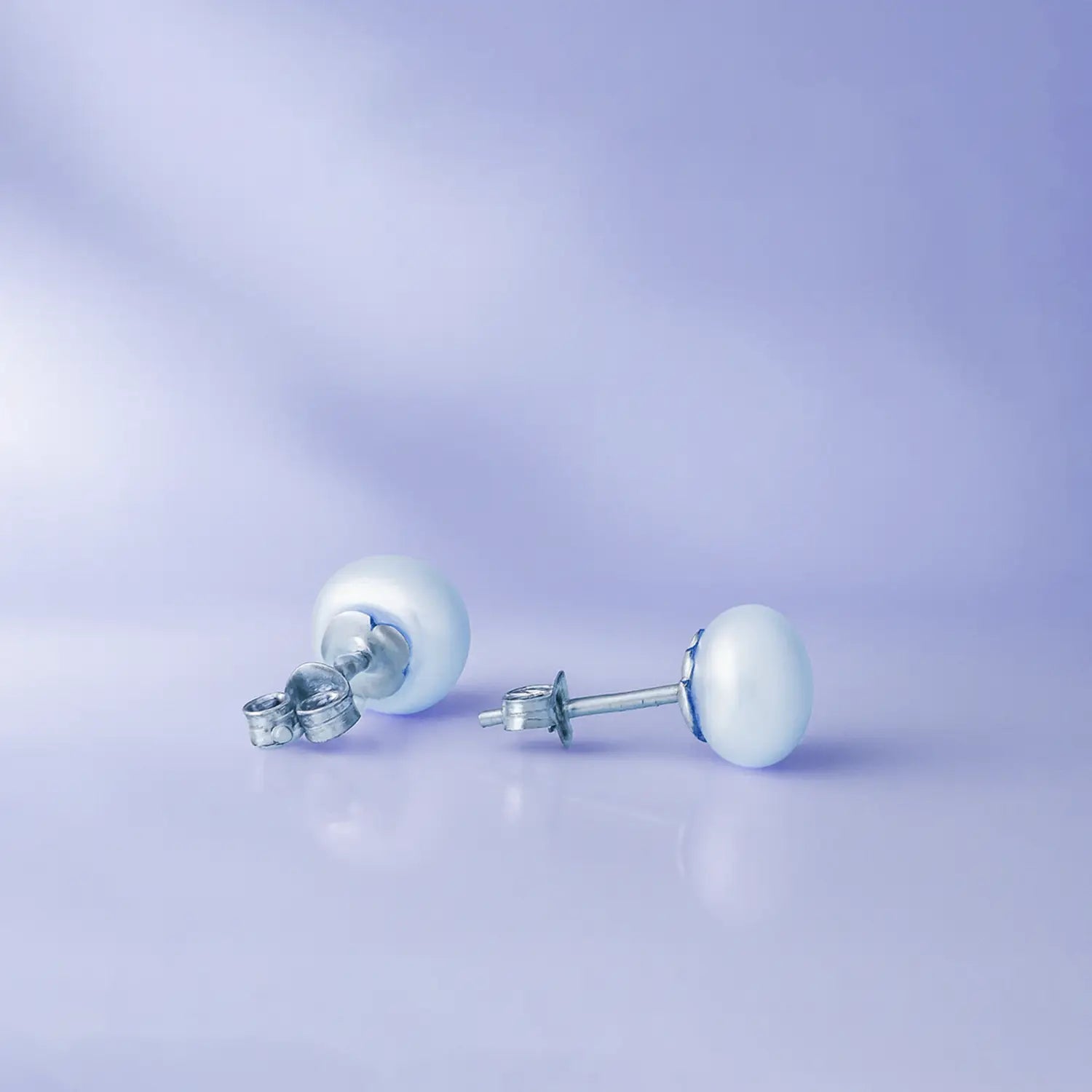 Classic Pure Silver Pearl Stud Earrings- Made With Pure 925 Silver