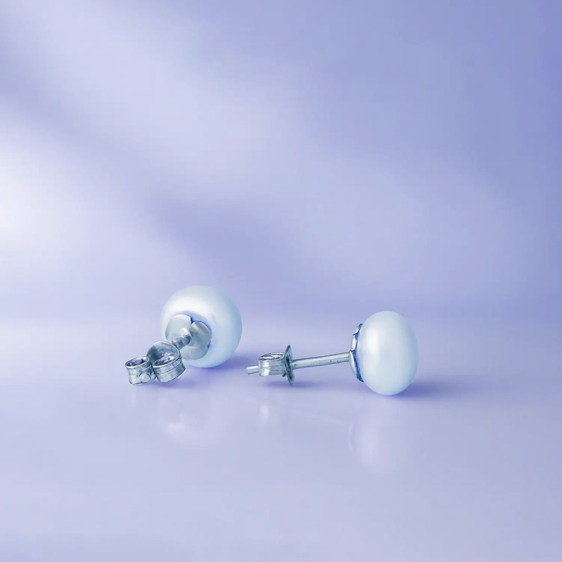 Classic Pure Silver Pearl Stud Earrings- Made With Pure 925 Silver
