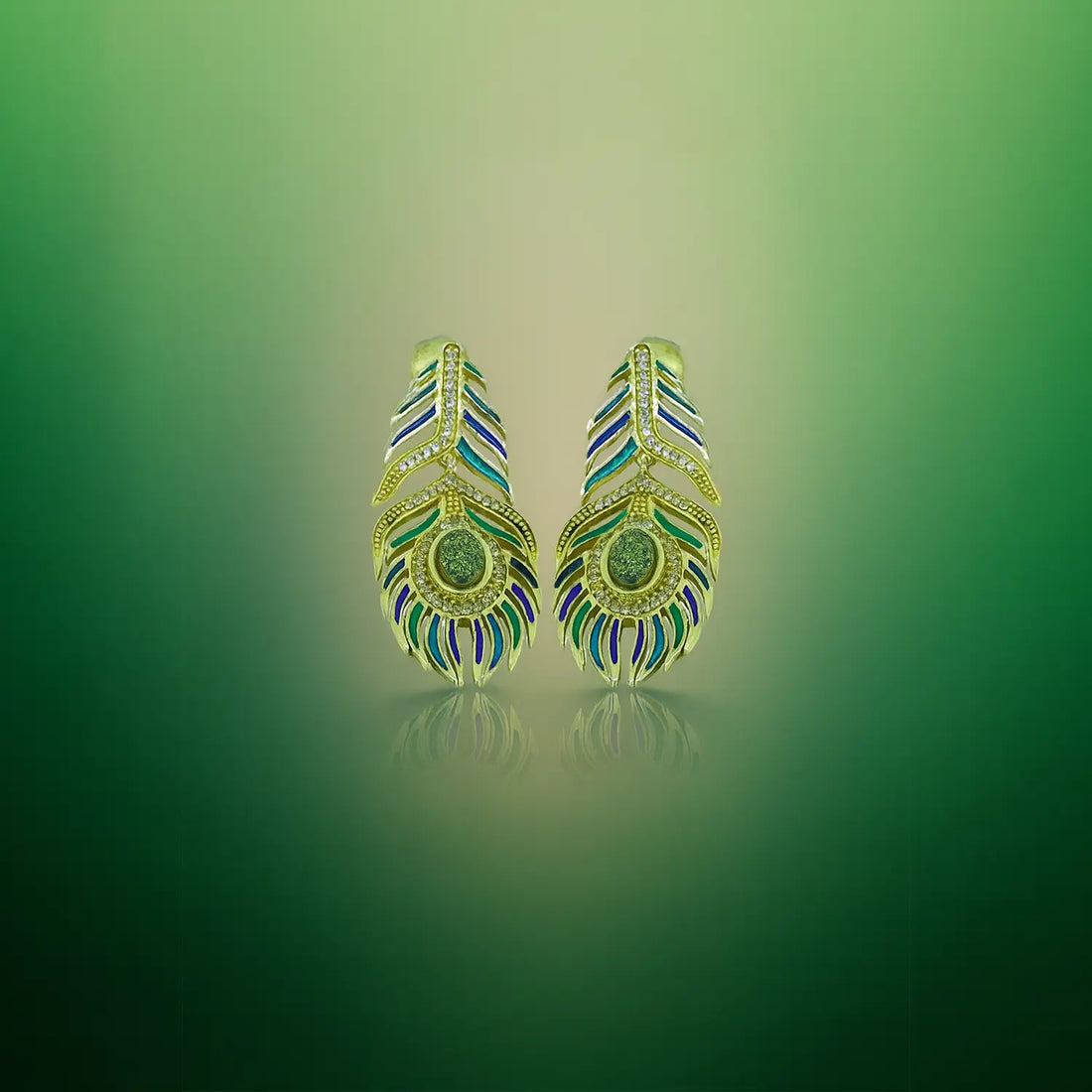 Morpakh Enemal Golden Earring- Made With Pure 925 Silver