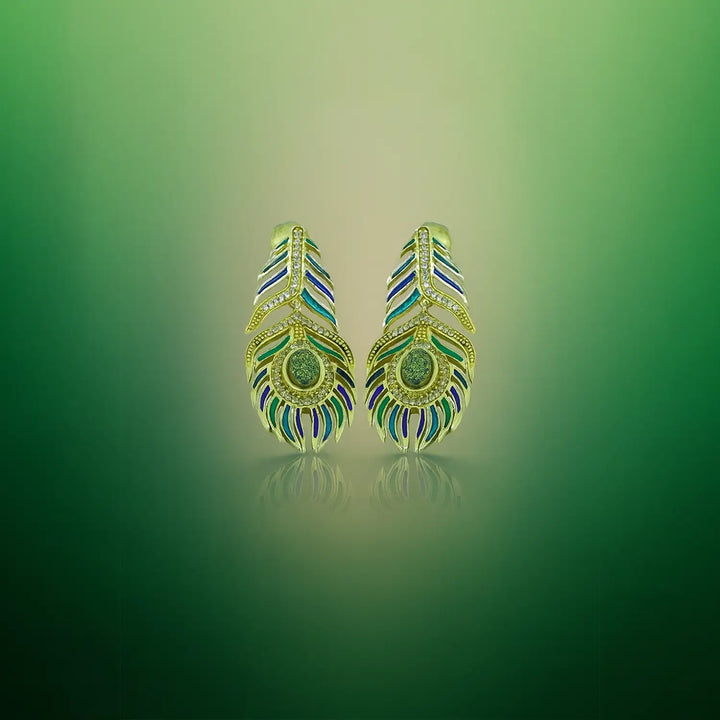 Morpakh Enemal Golden Earring- Made With Pure 925 Silver