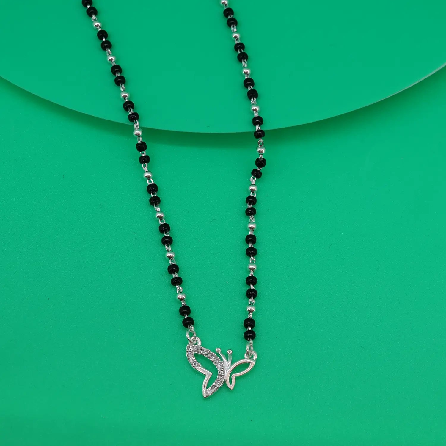 Elegant Butterfly Charm Silver Mangalsutra - Made With Pure 925 Silver