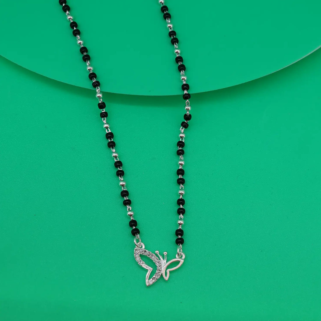 Elegant Butterfly Charm Silver Mangalsutra - Made With Pure 925 Silver
