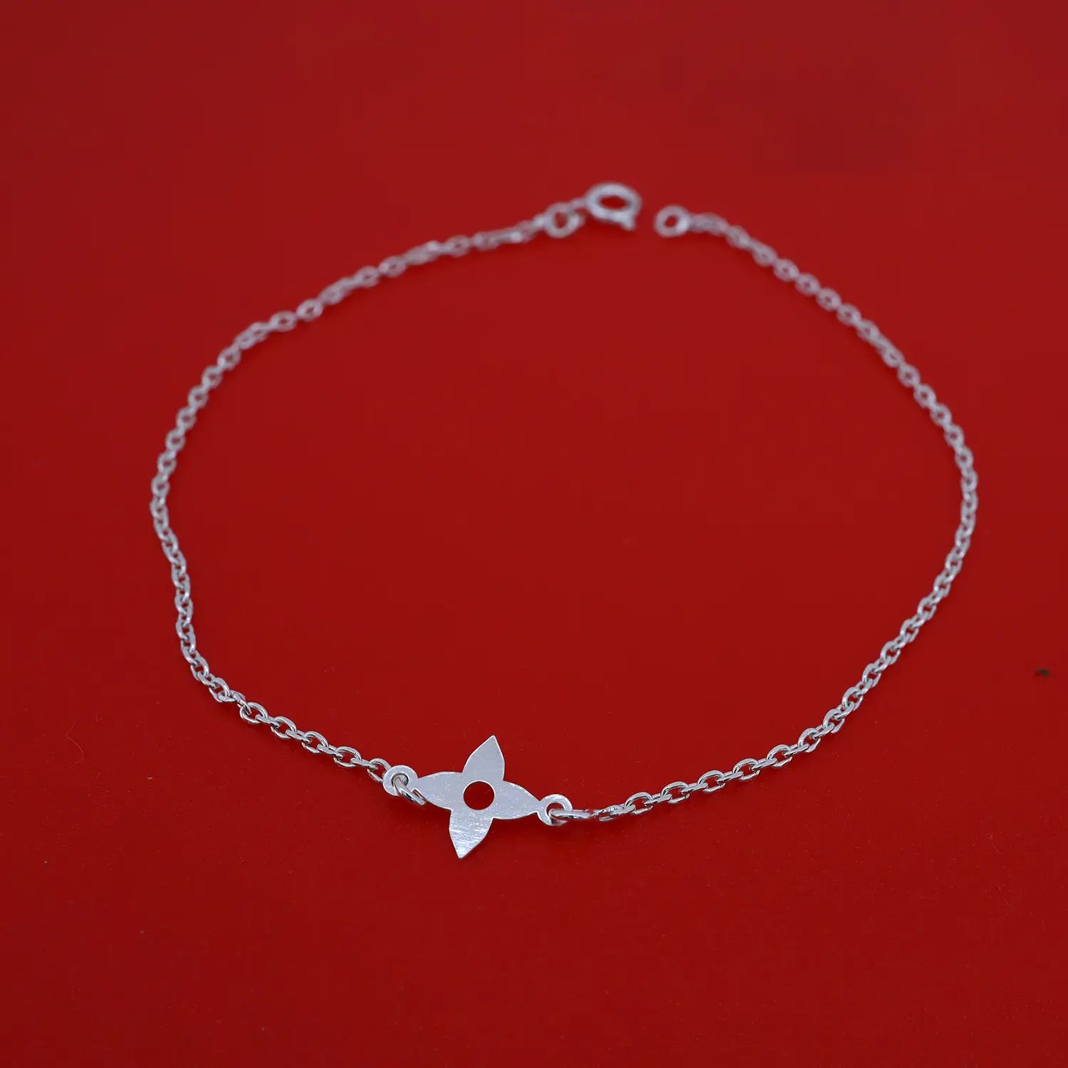 Elegant Floral Silver Bracelet - Made With Pure 925 Silver