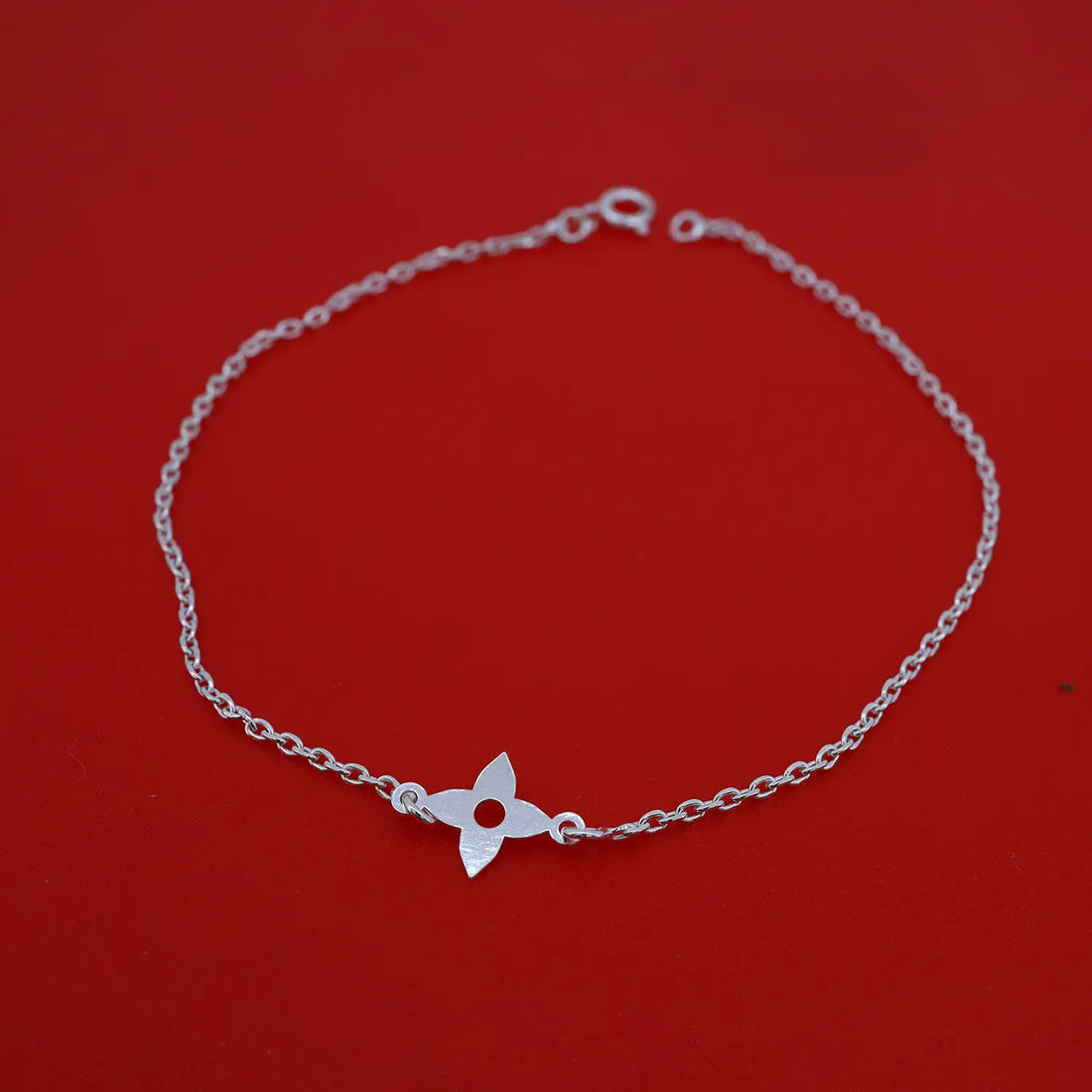Elegant Floral Silver Bracelet - Made With Pure 925 Silver