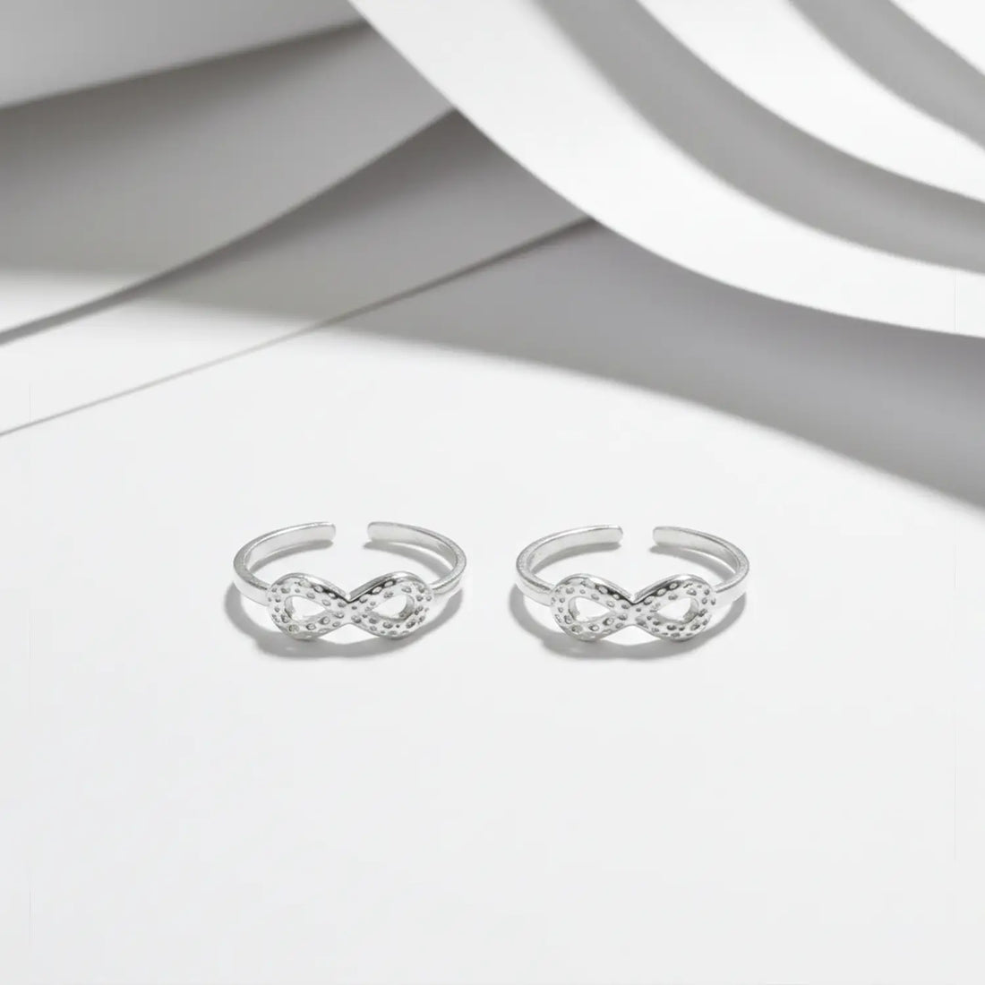 Sparkling Infinity Knot Toe Rings- Made With Pure 925 Silver