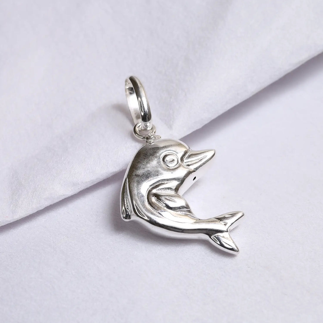 Elegant Dolphin Design Pure Silver Pendant - Made With 925 Pure Silver