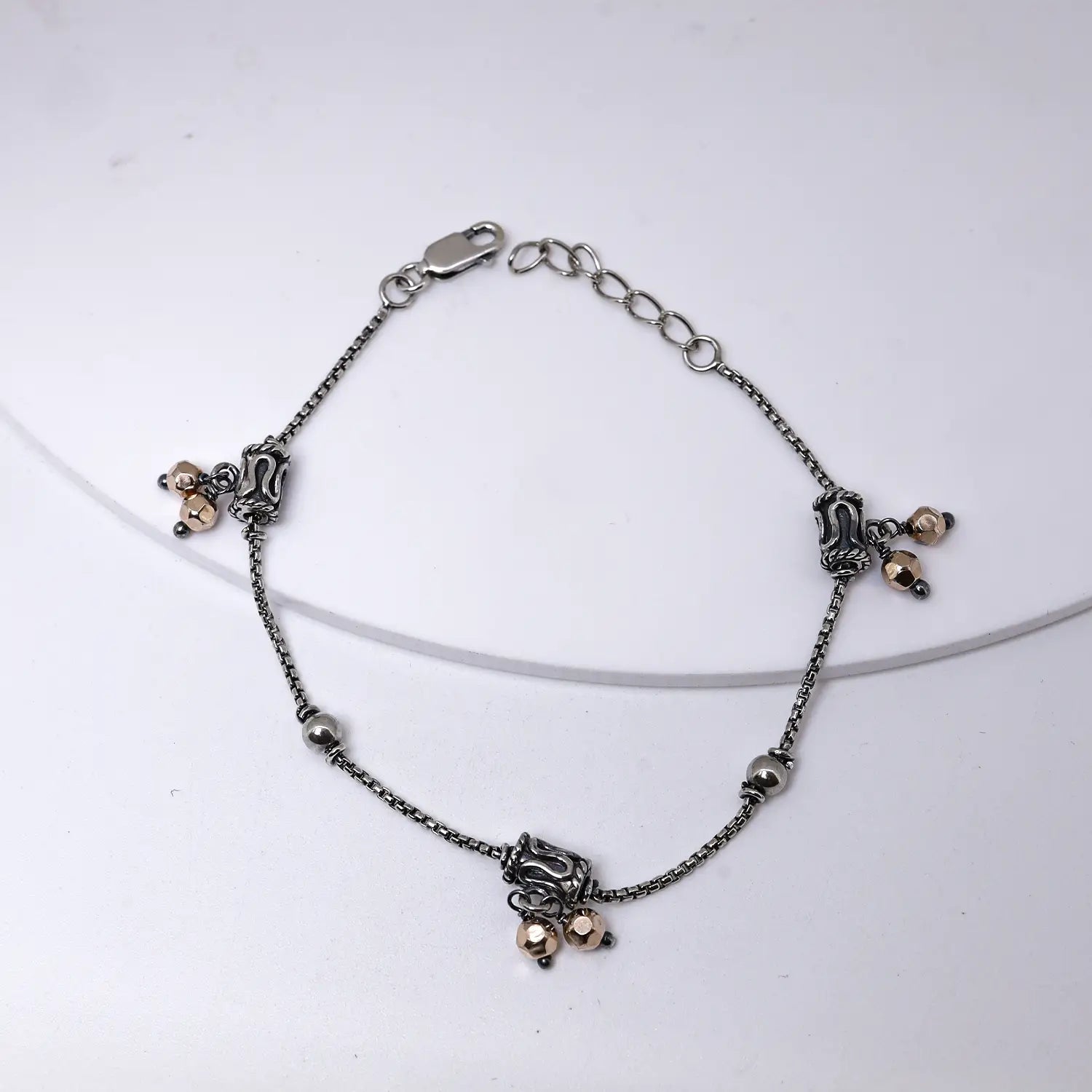 Oxidized Ghungroo Charm Pure Silver Bracelet - Made With Pure 925 Silver