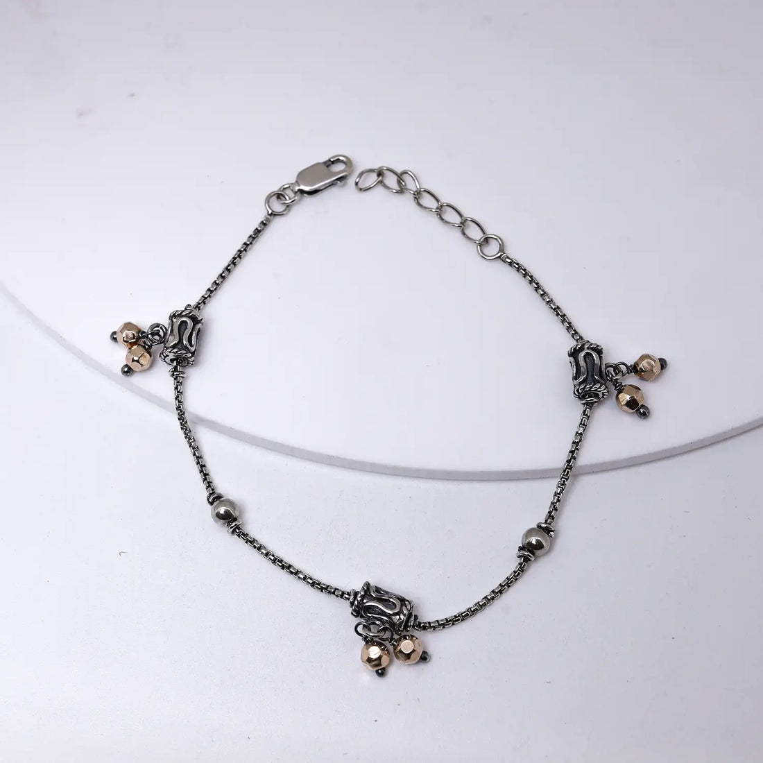 Oxidized Ghungroo Charm Pure Silver Bracelet - Made With Pure 925 Silver
