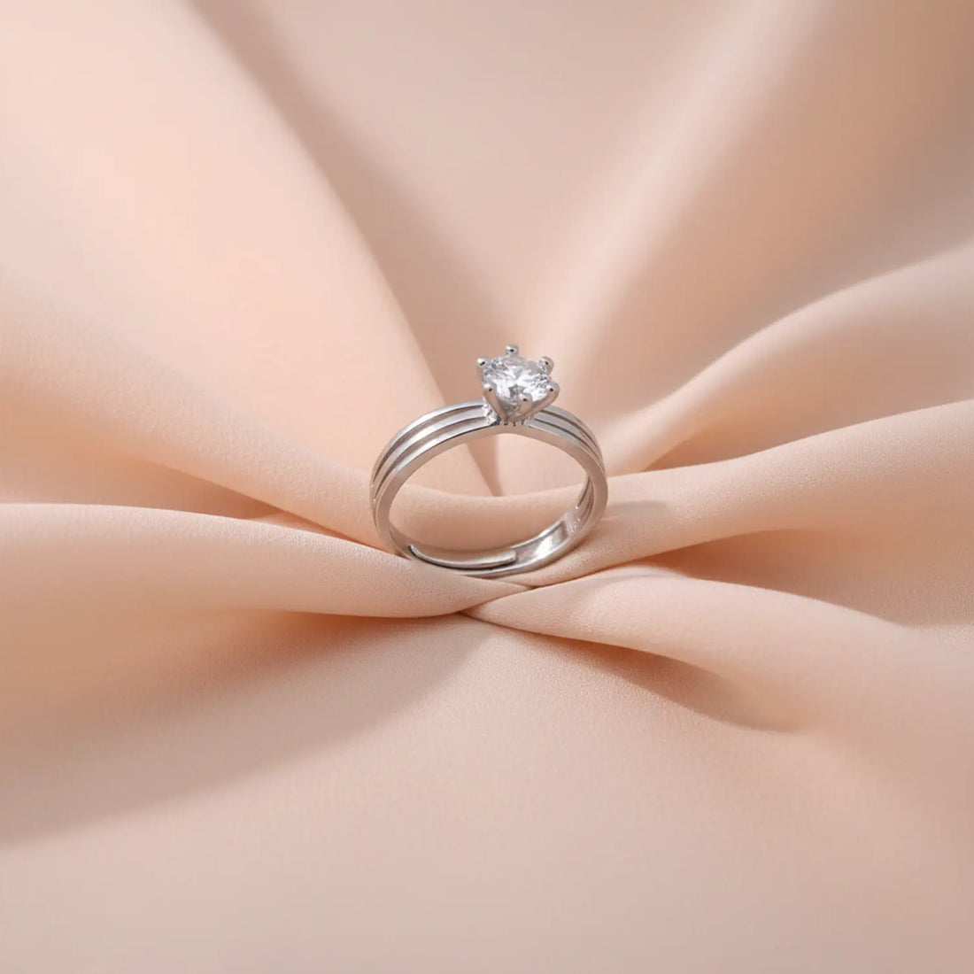 Classic Solitaire Sterling Silver Ring - Made With Pure 925 Silver