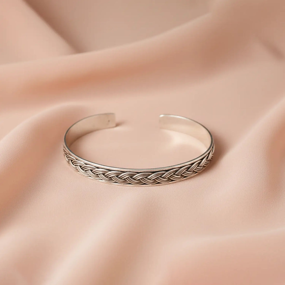 Classic Braided Oxidised Silver Cuff Bracelet - Made With Pure 925 Silver