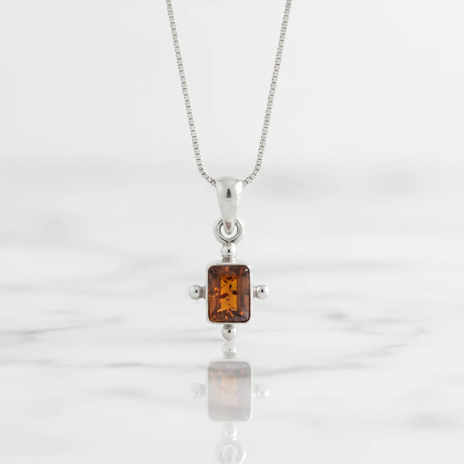 Pure Silver Garnet Charm Pendant- Made With Pure 925 Silver