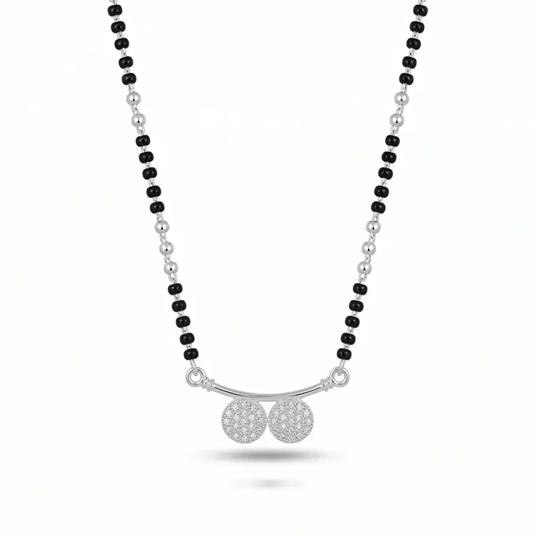 Elegant Twin Disc Silver Mangalsutra - Made With Pure 925 Silver