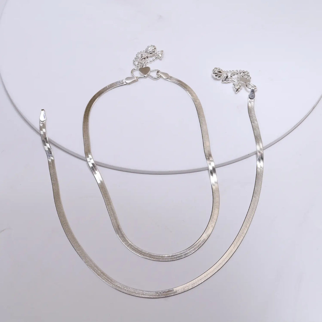 Classic Flat Chain Pure Silver Anklet- Made With Pure 925 Silver