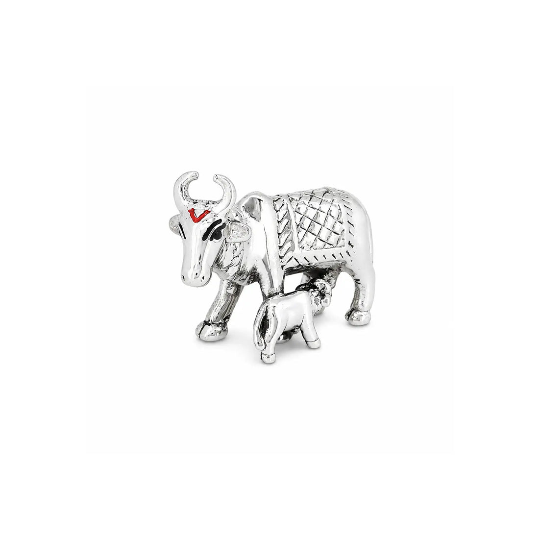 Kamdhenu Cow & Calf Silver Idol - Made With Pure 925 Silver