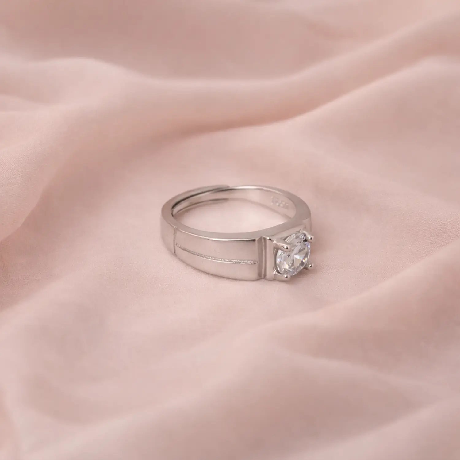 Classic Pure Silver Solitaire Ring - Made With Pure 925 Silver