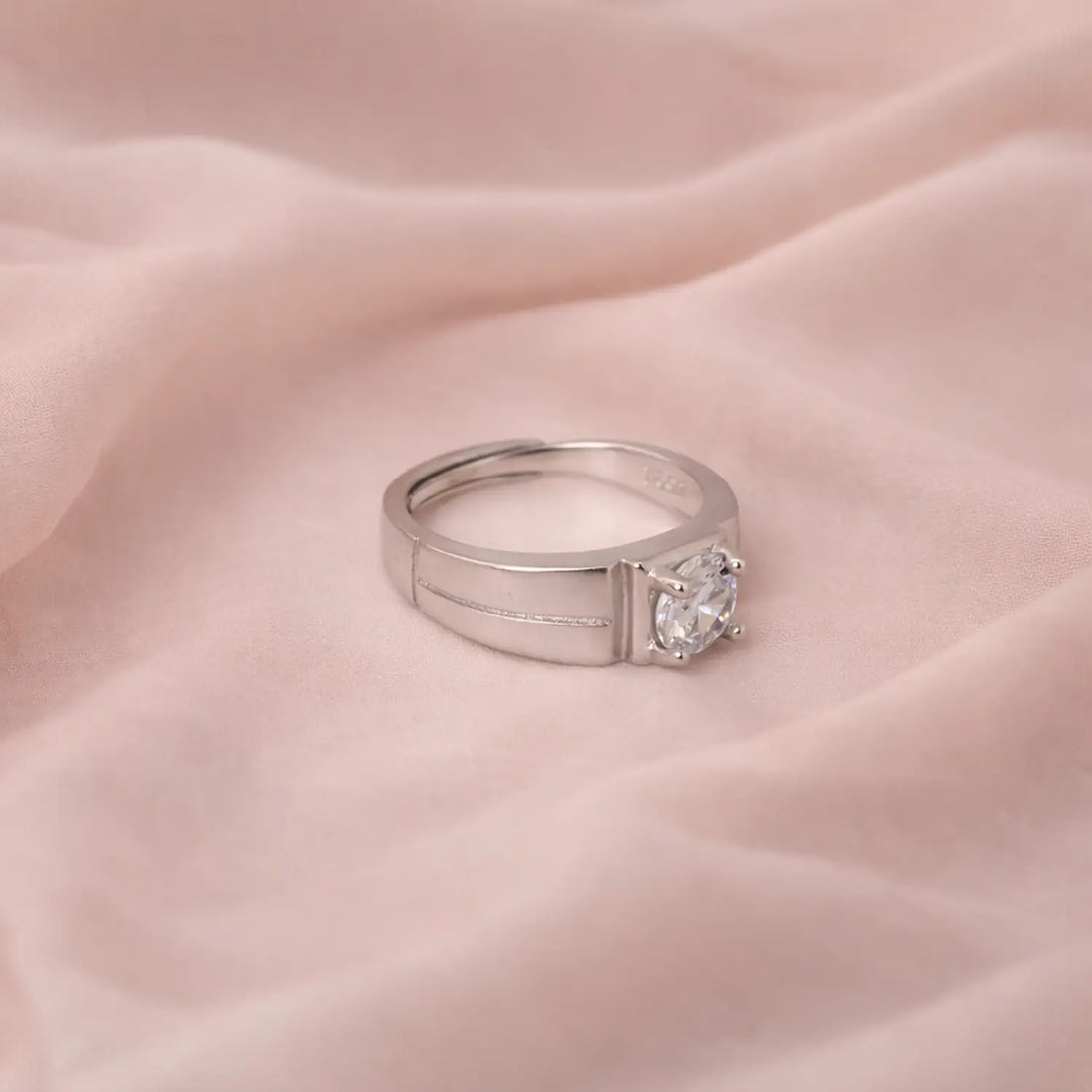 Classic Pure Silver Solitaire Ring - Made With Pure 925 Silver