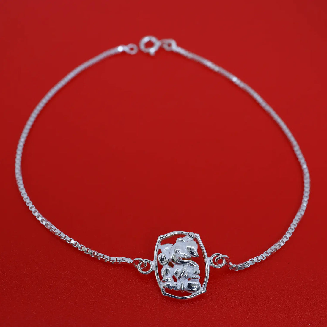 Cute Elephant Silver Bracelet - Made With Pure 925 Silver