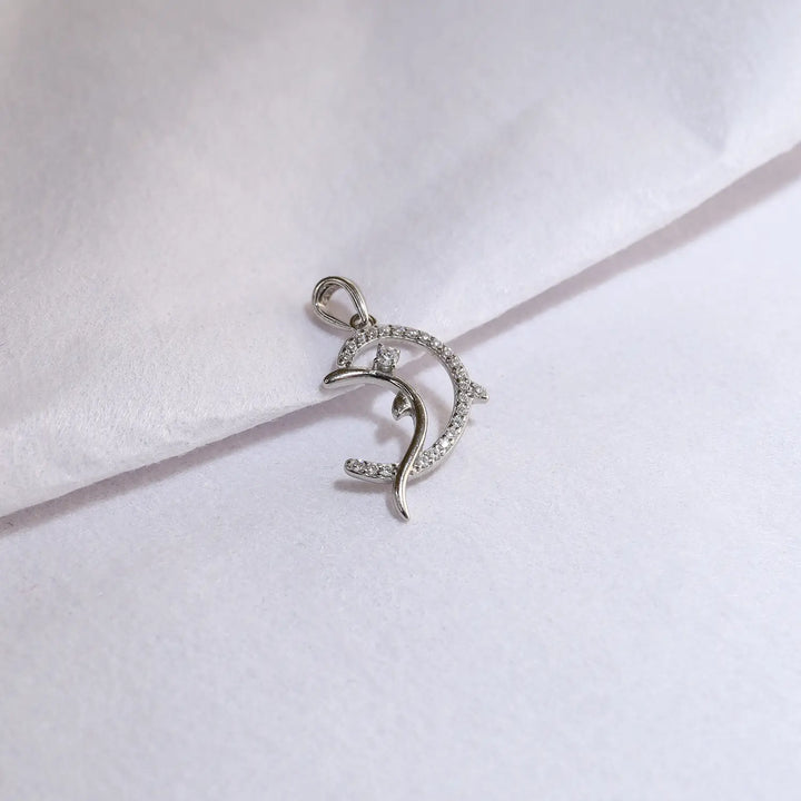 Elegant Dolphin Curve Pure Silver Pendant- Made With 925 Pure Silver