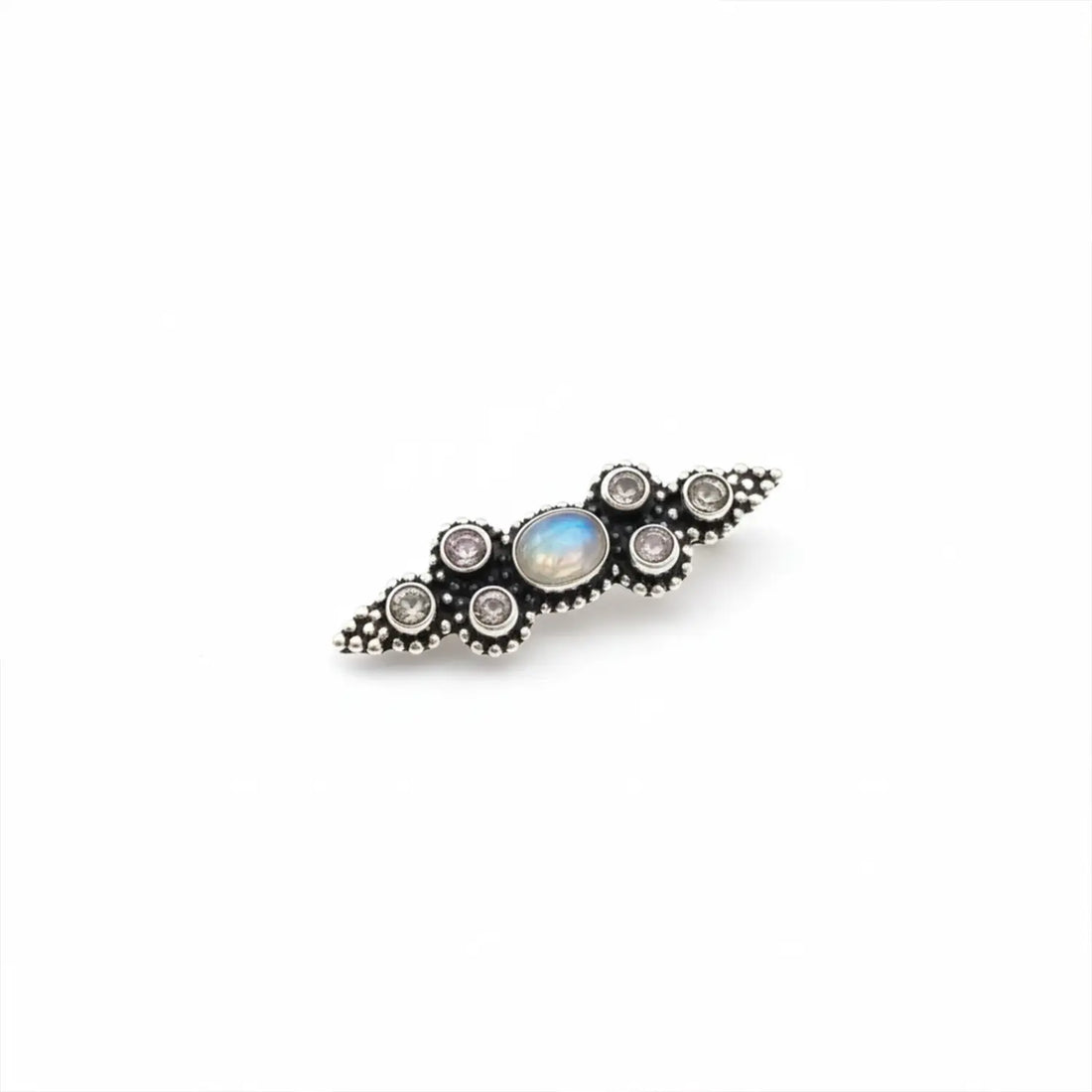 Vintage Opal-Inspired Sterling Silver Brooch- Made With Pure 925 Silver