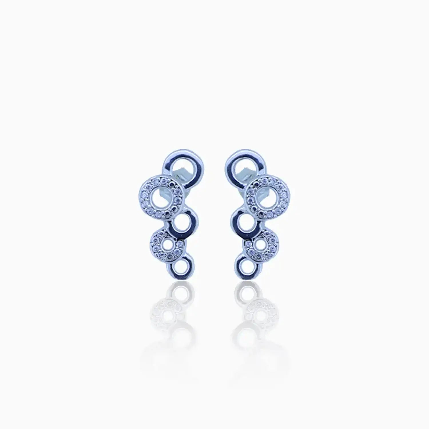 Elegant Circle Drop Pure 925 Silver Earrings- Made With Pure 925 Silver