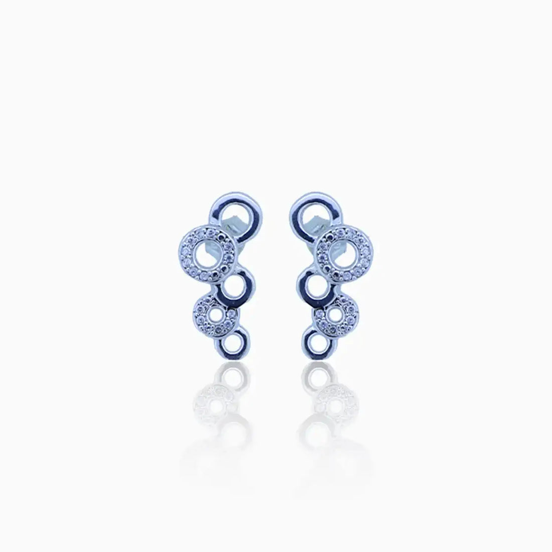 Elegant Circle Drop Pure 925 Silver Earrings- Made With Pure 925 Silver