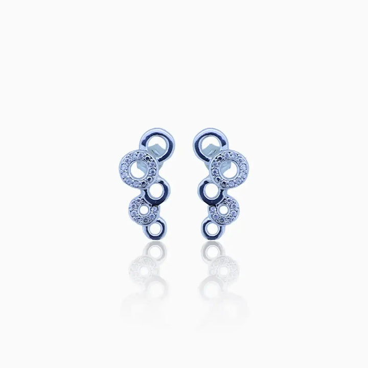 Elegant Circle Drop Pure 925 Silver Earrings- Made With Pure 925 Silver
