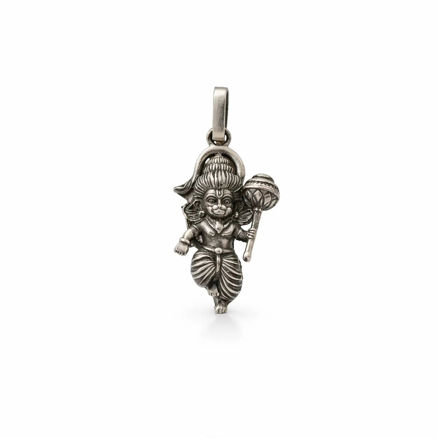 Divine Lord Hanuman Oxidised Pure Silver Pendant- Made With Pure 925 Silver
